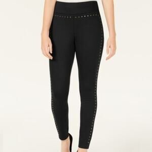NWT Ultra Flirt By Ikeddi Stud-Trimmed Leggings Black